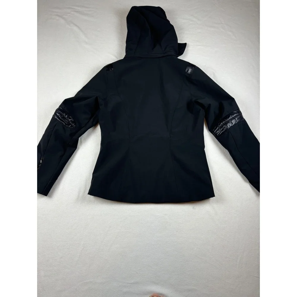 Spyder Women's Hooded Softshell Jacket Black Ski Snow Coat Size‎ 12